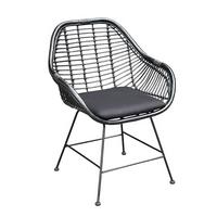 KRZESŁO Z PODŁOKIETNIKAMI KIRAN -BEACH CLUB- - czarny, Lifestyle, metal/drewno (65/85/59cm) - Landscape