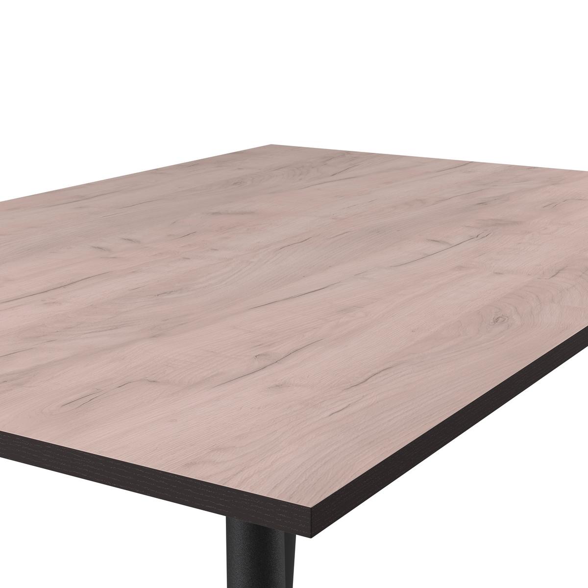 Masa TOM - culoare natur/negru, Konventionell, metal/material pe bază de lemn (120/76/80cm) - Based