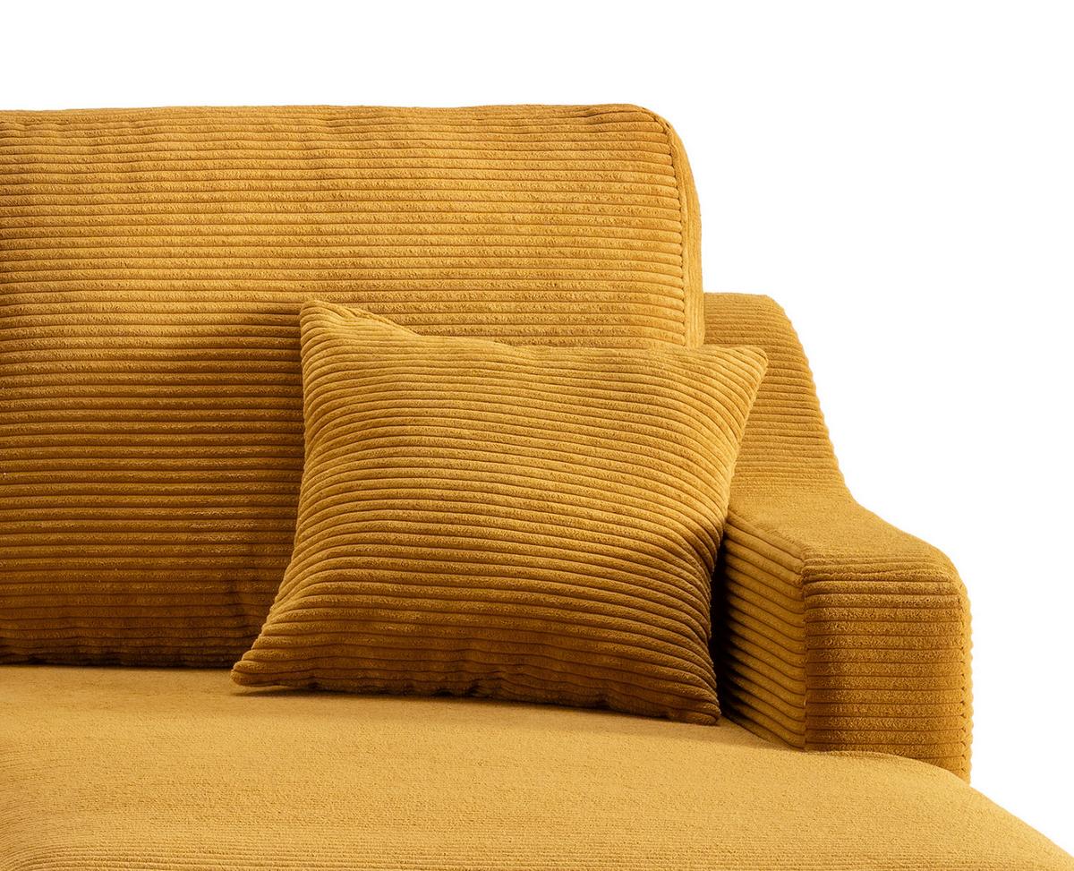 NAROŻNIK VALENTINA - czarny/kolor złoty, Design, tkanina/drewno (228/150cm) - P & B
