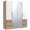 Ormar Sa Klasičnim Vratima Level 36a - bijela/srebrne boje, Moderno, staklo/drvni materijal (200/216/58cm) - Modern Living