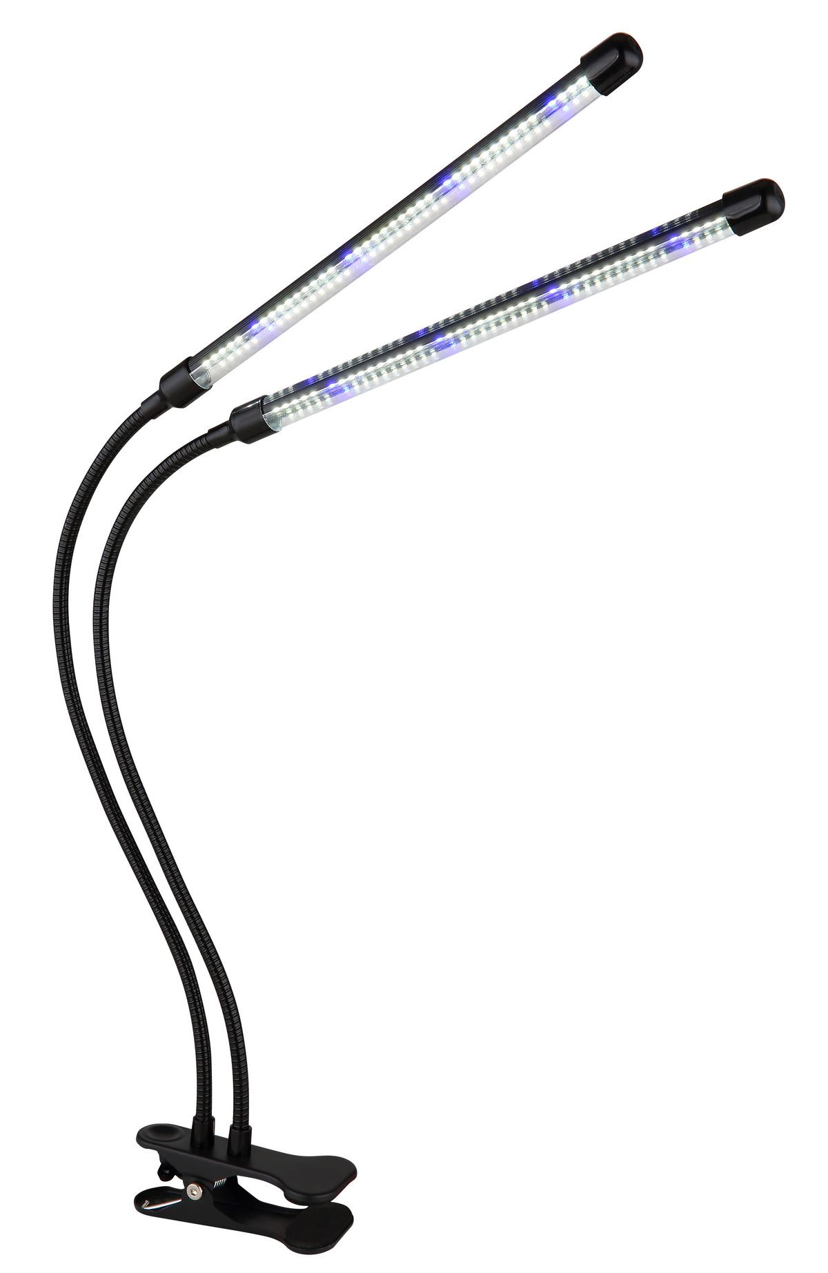 LED-Klemmleuchte Treena Schwarz max. 0,11 Watt - Transparent/Schwarz, KONVENTIONELL, Kunststoff (45/41/47cm) - Globo