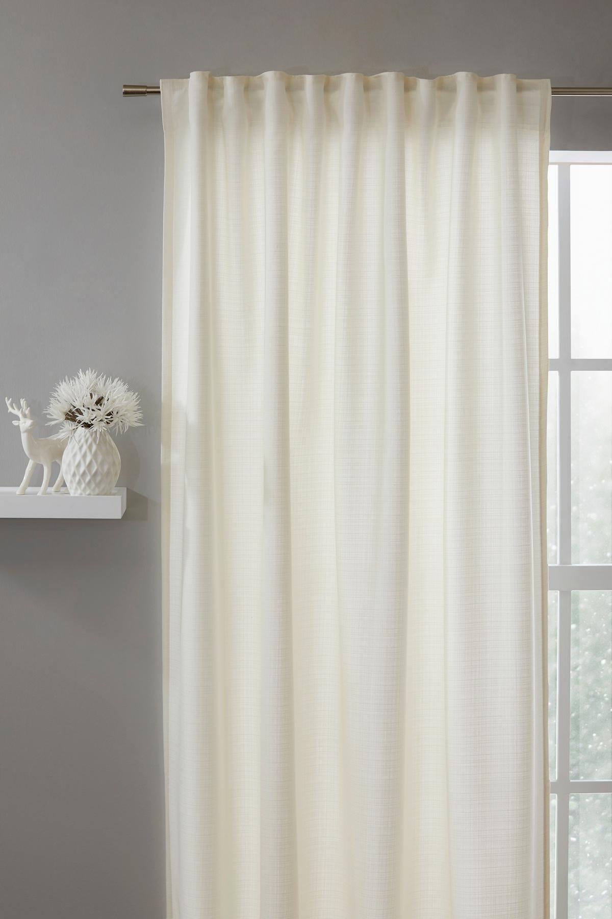 Fertigvorhang Leo in Weiß ca. 135x255cm - Naturfarben, Textil (135/255cm) - Premium Living