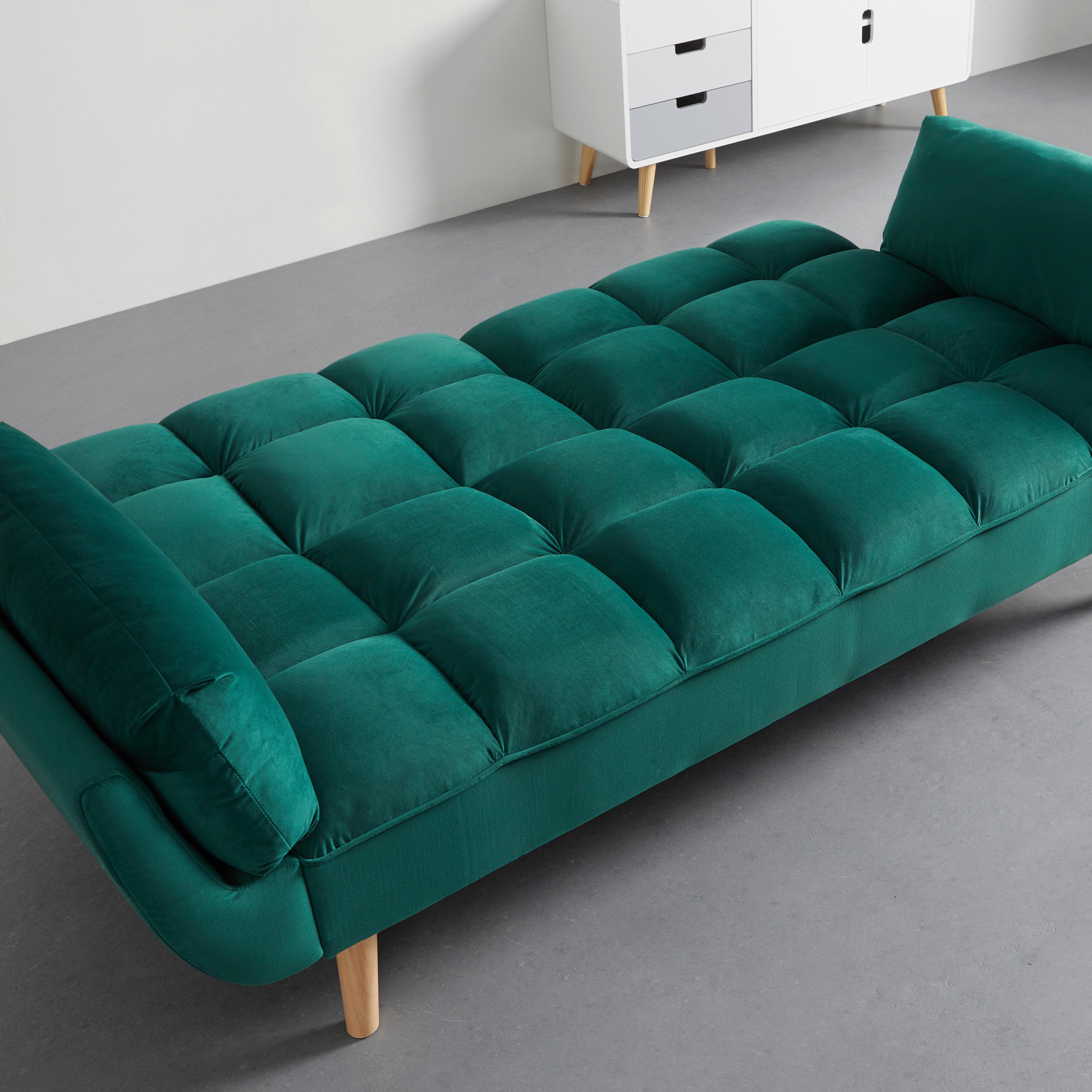 Trosjed Na Razvlačenje Cora - zelena/prirodne boje, Moderno, drvo/tekstil (214/92/81cm) - Bessagi Home