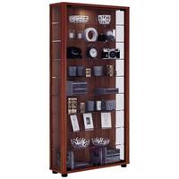VITRINE LUMO MAXI - Nussbaumfarben/Schwarz, Design, Glas/Holzwerkstoff (59/113/18cm) - MID.YOU