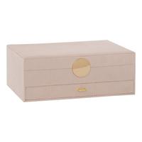 Cutie pentru bijuterii Enya - bej, Basics, textil/material pe bază de lemn (27,5/19/10cm)