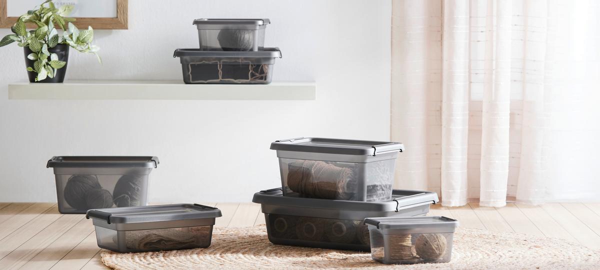 Tárolódoboz Blacky - Kb. 1,5l - fekete/áttetsző, Modern, műanyag (14/19/9cm) - Mömax