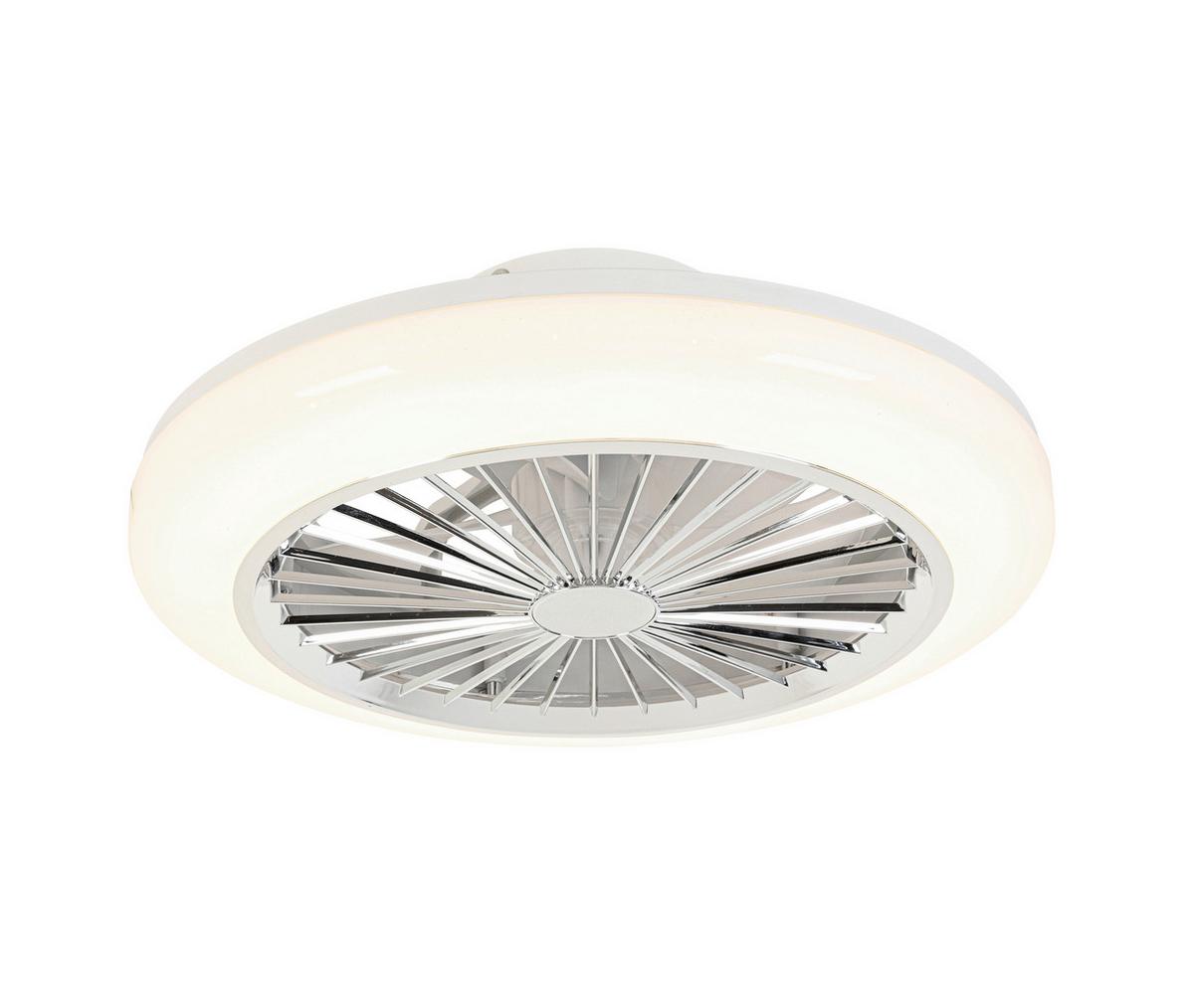 Deckenventilator Tuio Weiß/Chromfarben max. 0,07 W - Chromfarben/Weiß, MODERN, Kunststoff (45/16cm) - Mömax