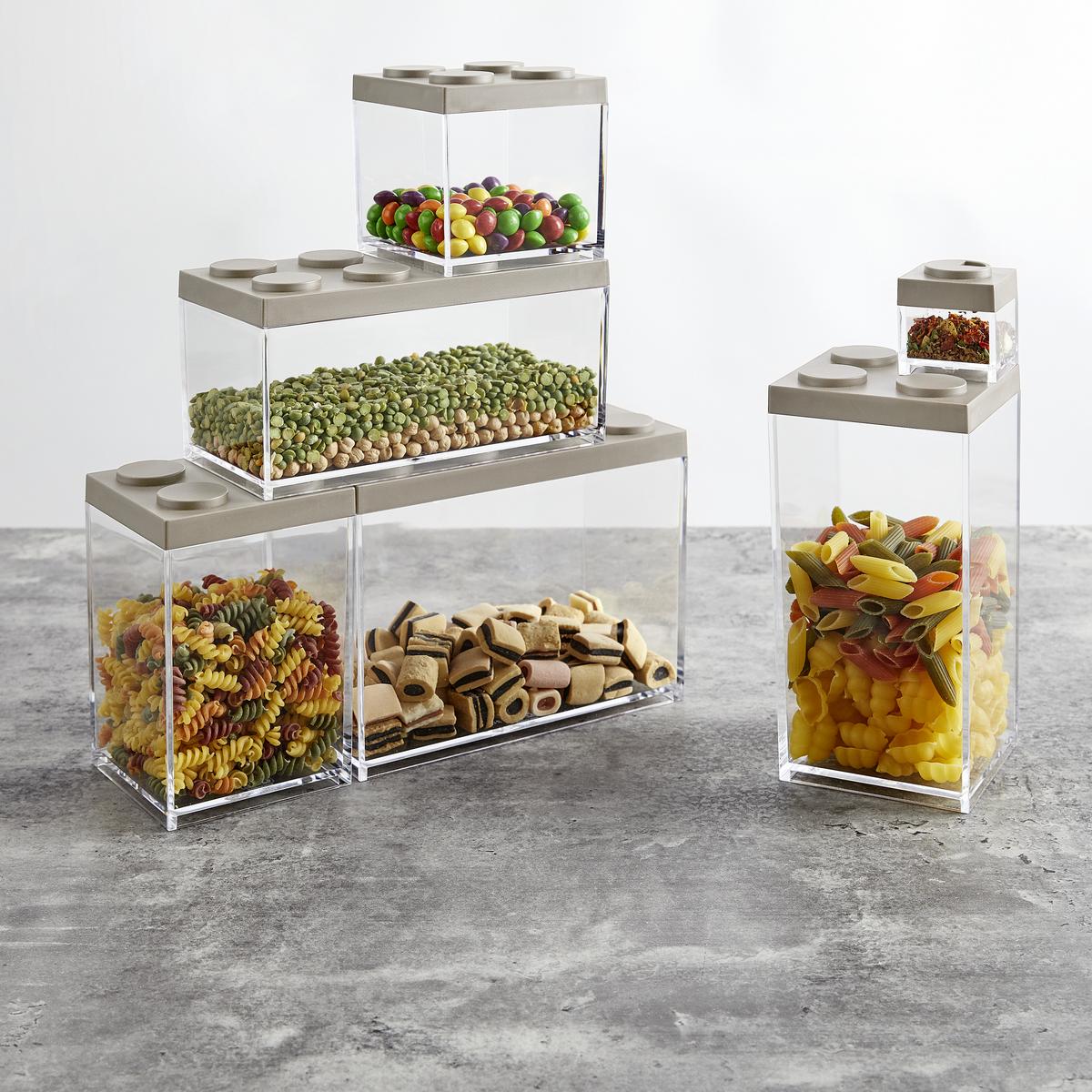 POJEMNIK KUCHENNY AGNETO - szarobrązowy/przezroczysty, tworzywo sztuczne (10/10/10,5cm)