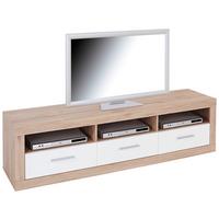 Element TV Malta - alb/culoare lemn stejar, Modern, lemn (185/50/42cm) - Modern Living