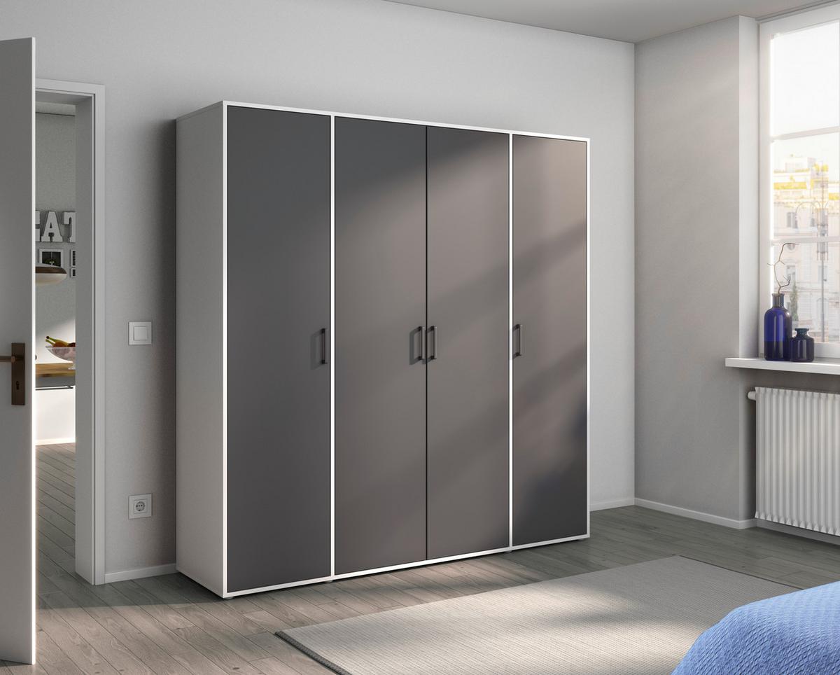 DULAP  USI ROTATIVE VOYAGER - alb/gri, Modern, material pe bază de lemn (187/194/53cm) - Modern Living