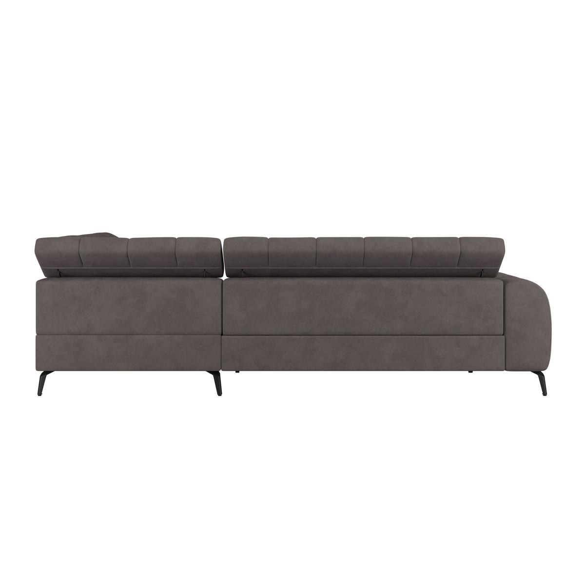 Kutna Garnitura Volf - boje grafita/tamno siva, Trend, tekstil/metal (261/203cm)