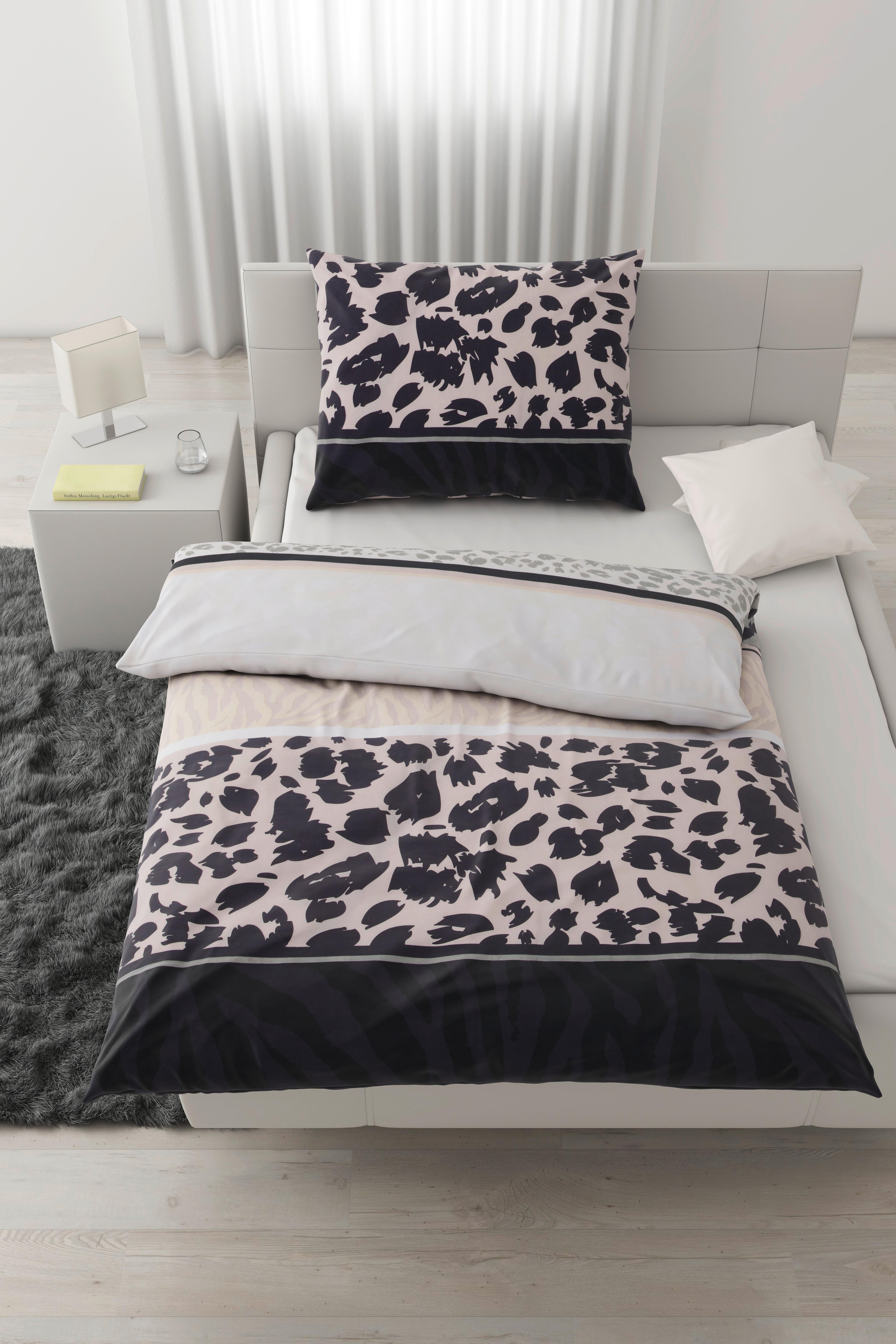 Ágyneműhuzat-garnitúra Sabba - világosszürke/fekete, Lifestyle, textil (140/200cm) - Modern Living