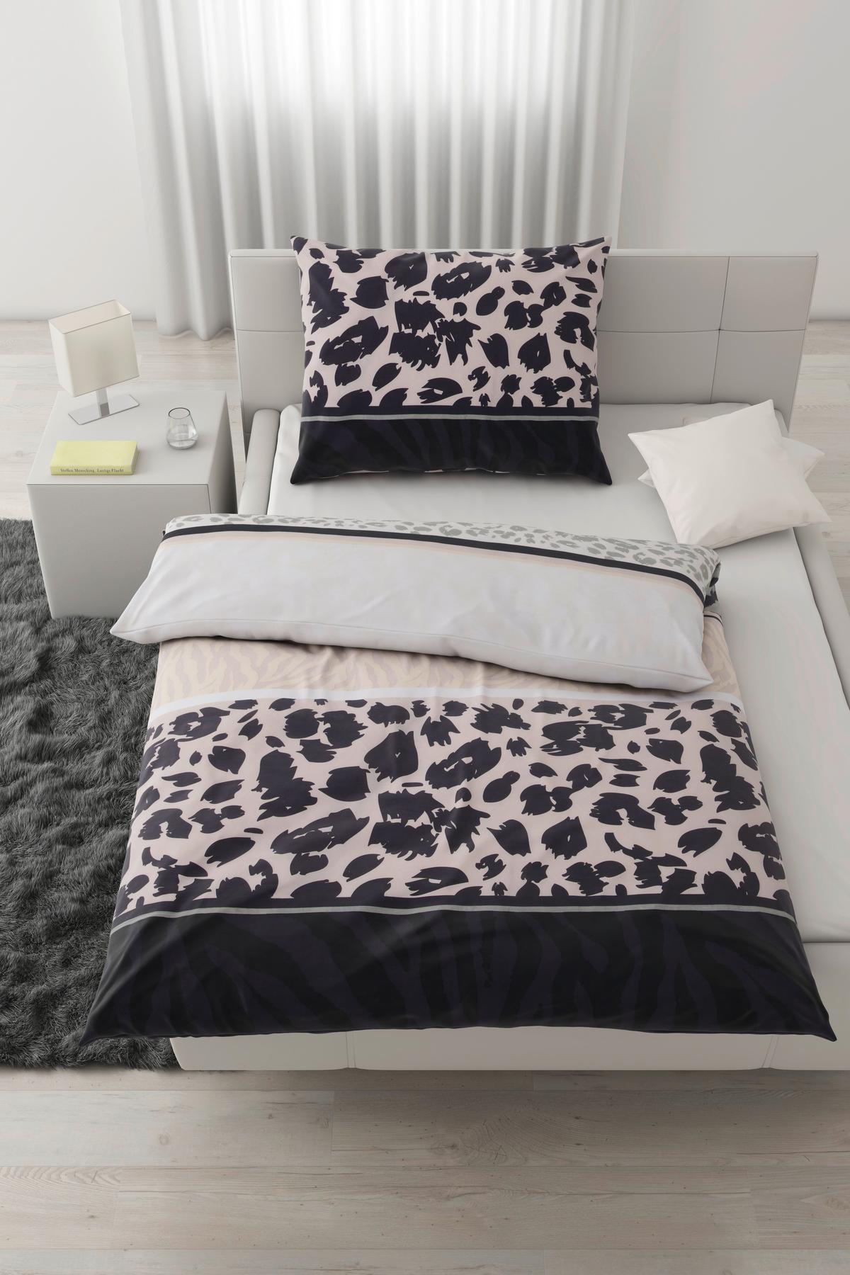 Ágyneműhuzat-garnitúra Sabba - világosszürke/fekete, Lifestyle, textil (140/200cm) - Modern Living