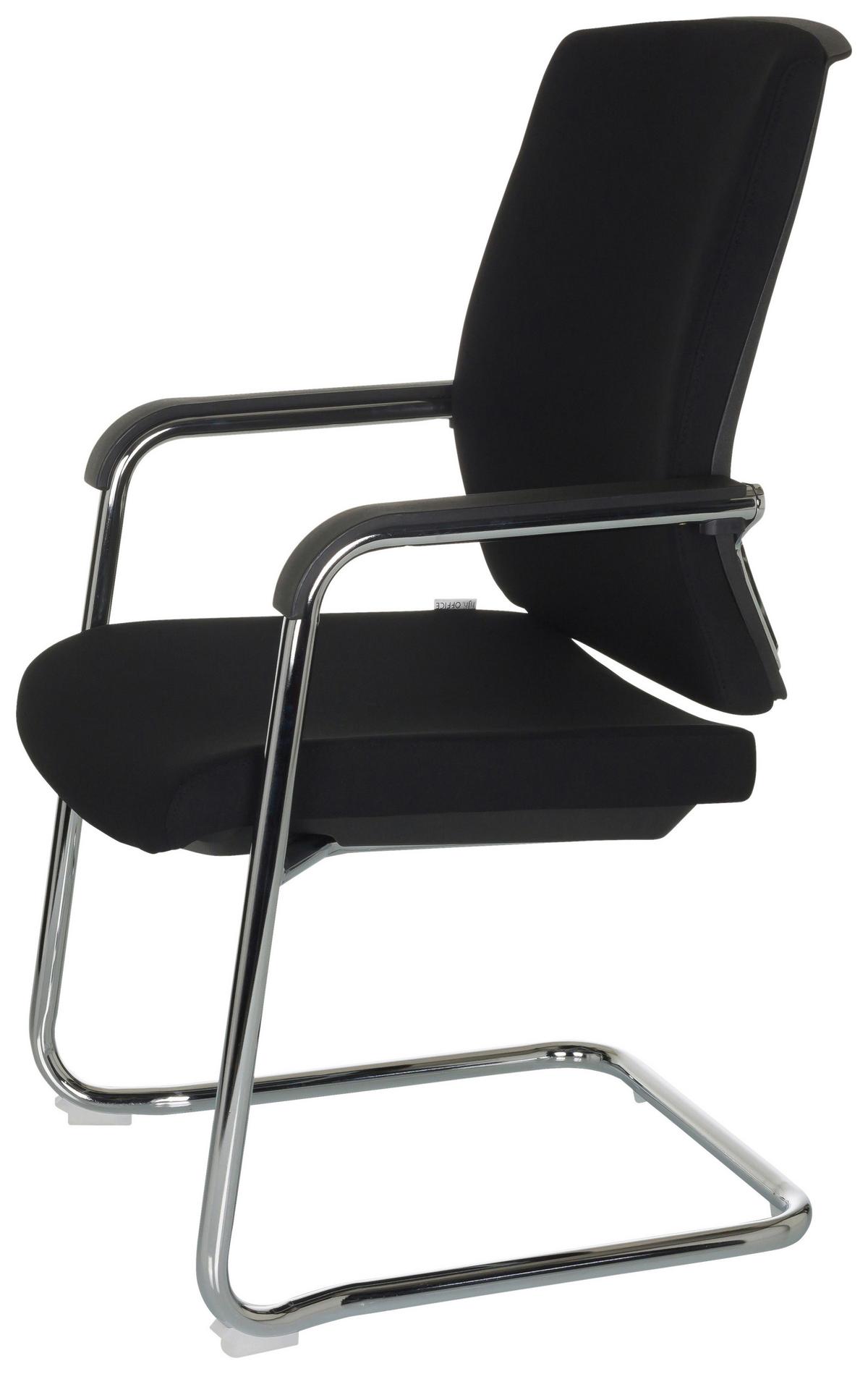 Konferenčni Stol Levia Vp, Črna - srebrne barve/črna, Basics, kovina/tekstil (59/96/61cm) - MID.YOU