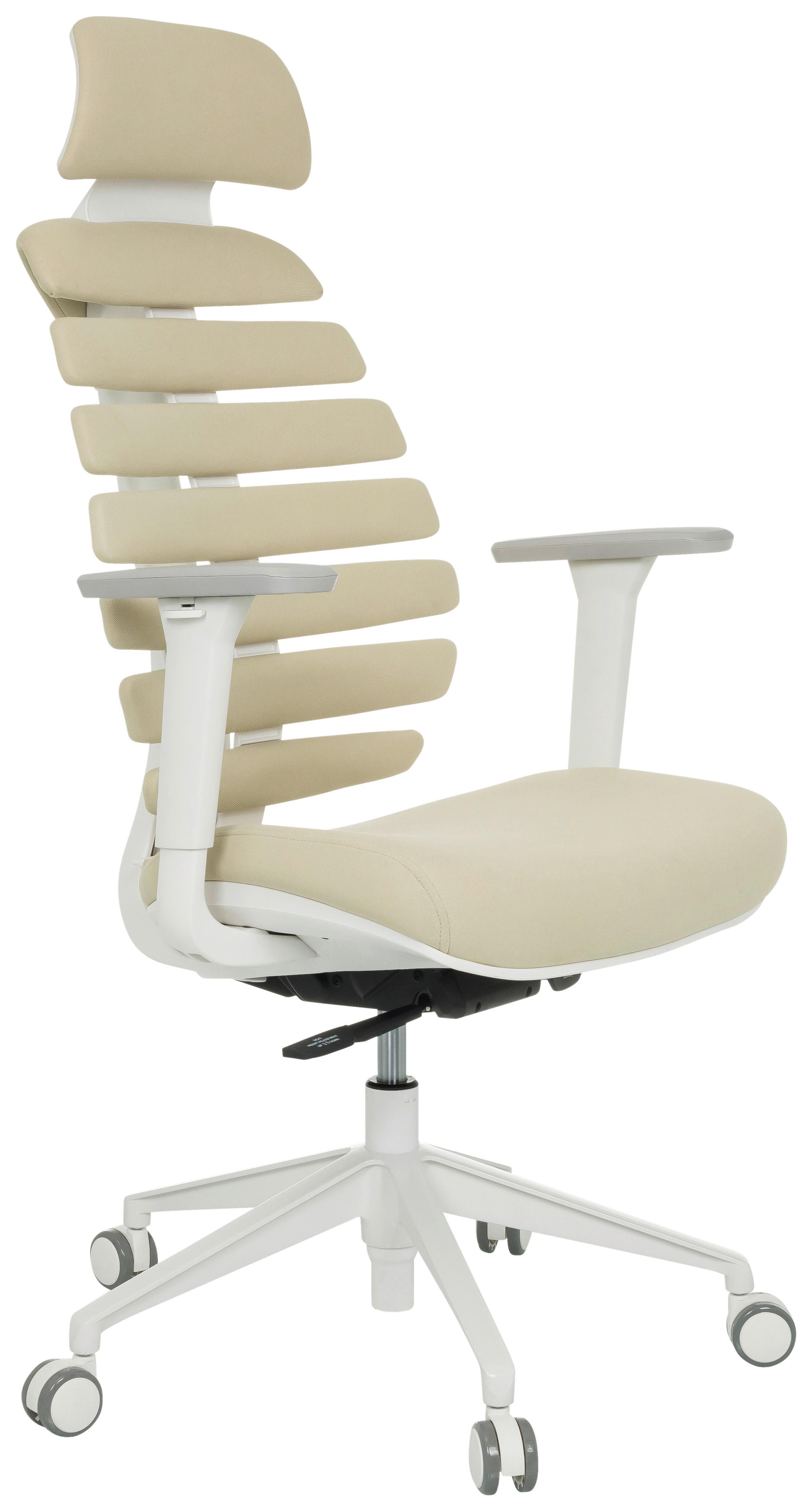 Pisarniški Stol Ergo Line W, Bež - bela/bež, Moderno, umetna masa/tekstil (67/116 - 133/65cm) - MID.YOU