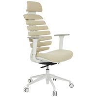 Pisarniški Stol Ergo Line W, Bež - bela/bež, Moderno, umetna masa/tekstil (67/116 - 133/65cm) - MID.YOU