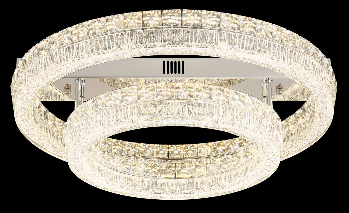 Led Stropna Svjetiljka Laurel - prozirno/boje kroma, Konvencionalno, staklo/metal (60/19,5cm) - Globo