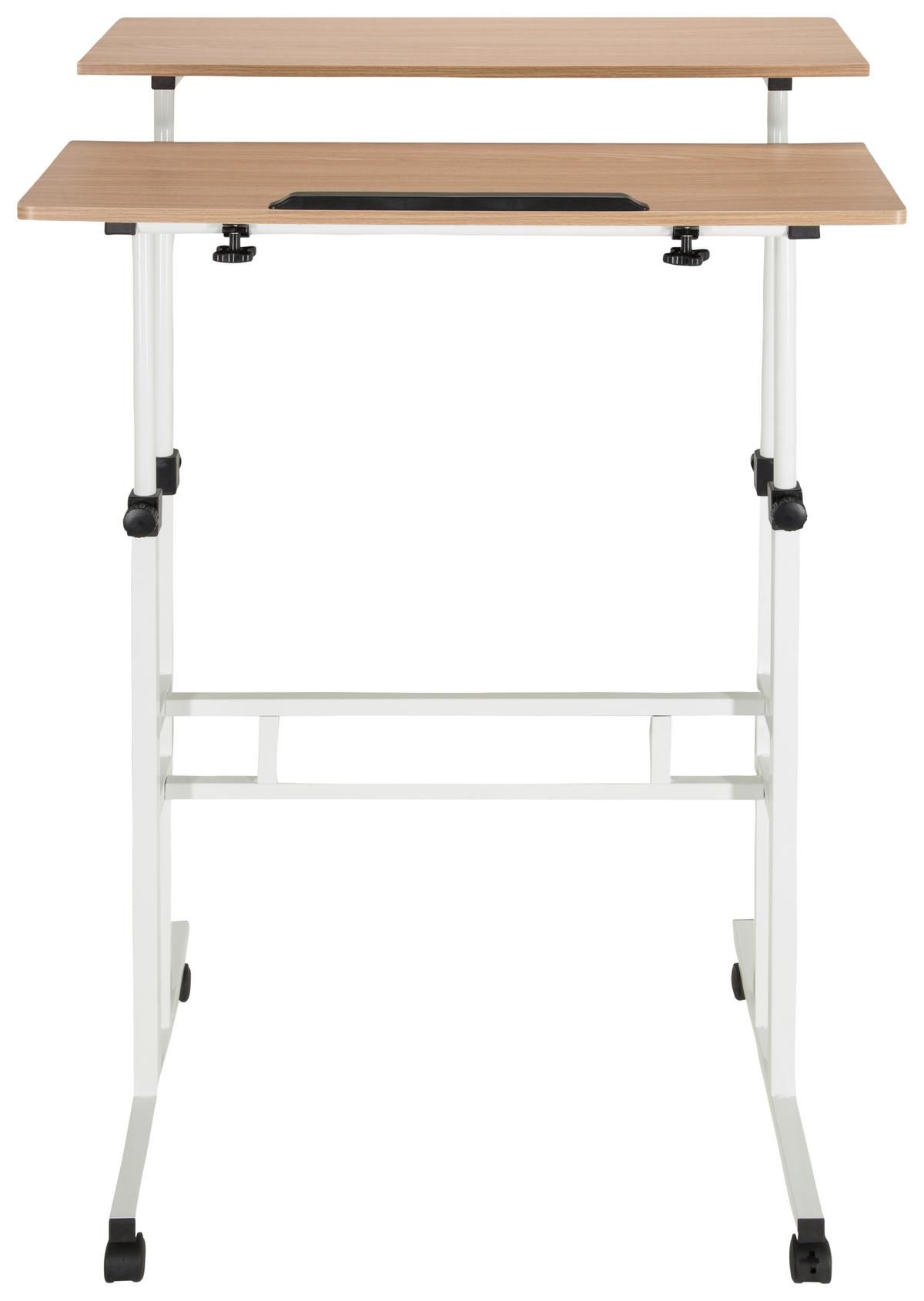 Pisalna Miza Workstation I, Bela, Hrast - barve hrasta/bela, Basics, kovina/umetna masa (120/82-128/60cm) - MID.YOU