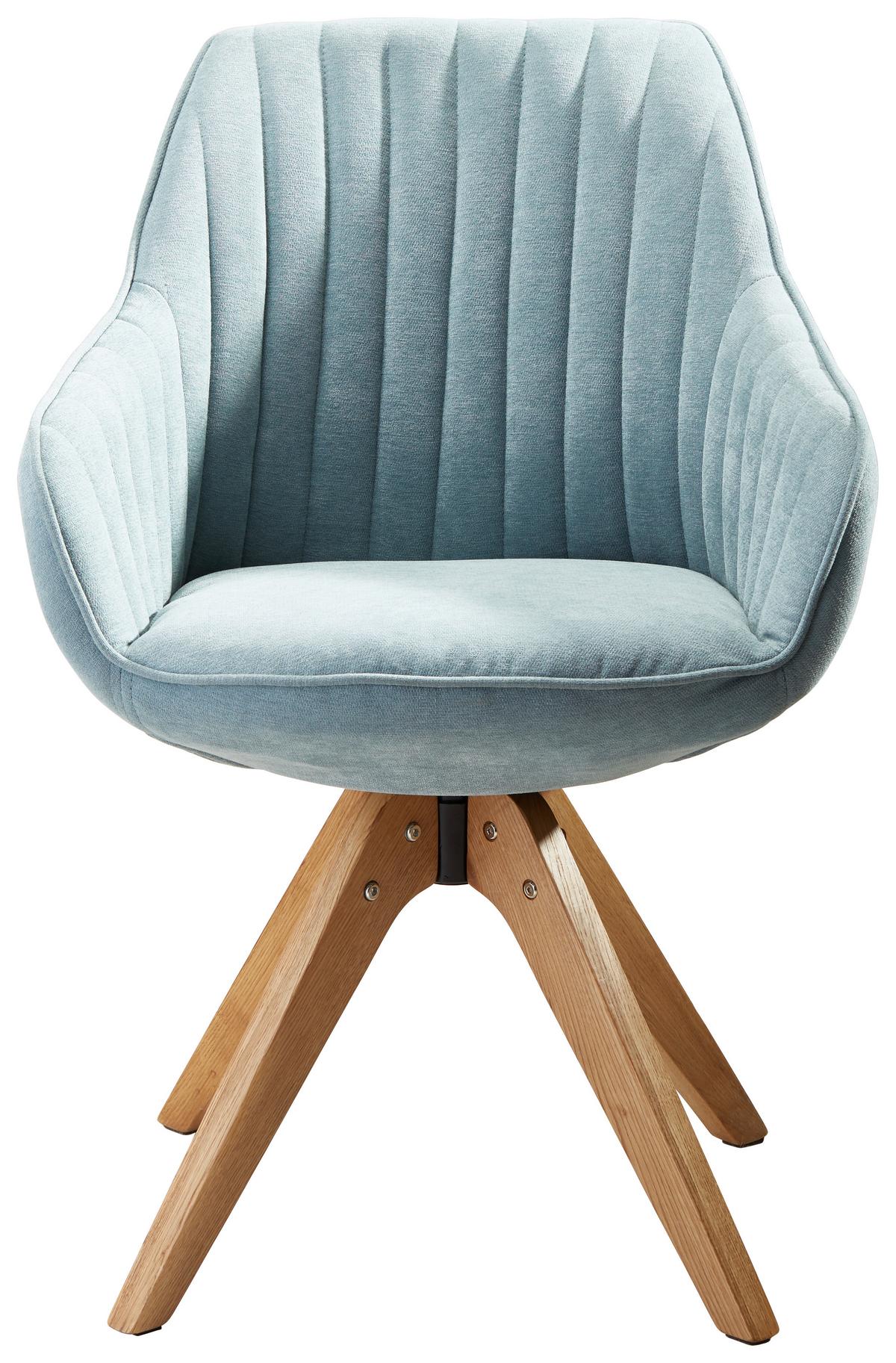 KRZESŁO Z PODŁOKIETNIKAMI CHILL    -HOM IN- - kolor naturalny/jasnoniebieski, Lifestyle, tkanina/drewno (60/83/65cm) - Hom`in