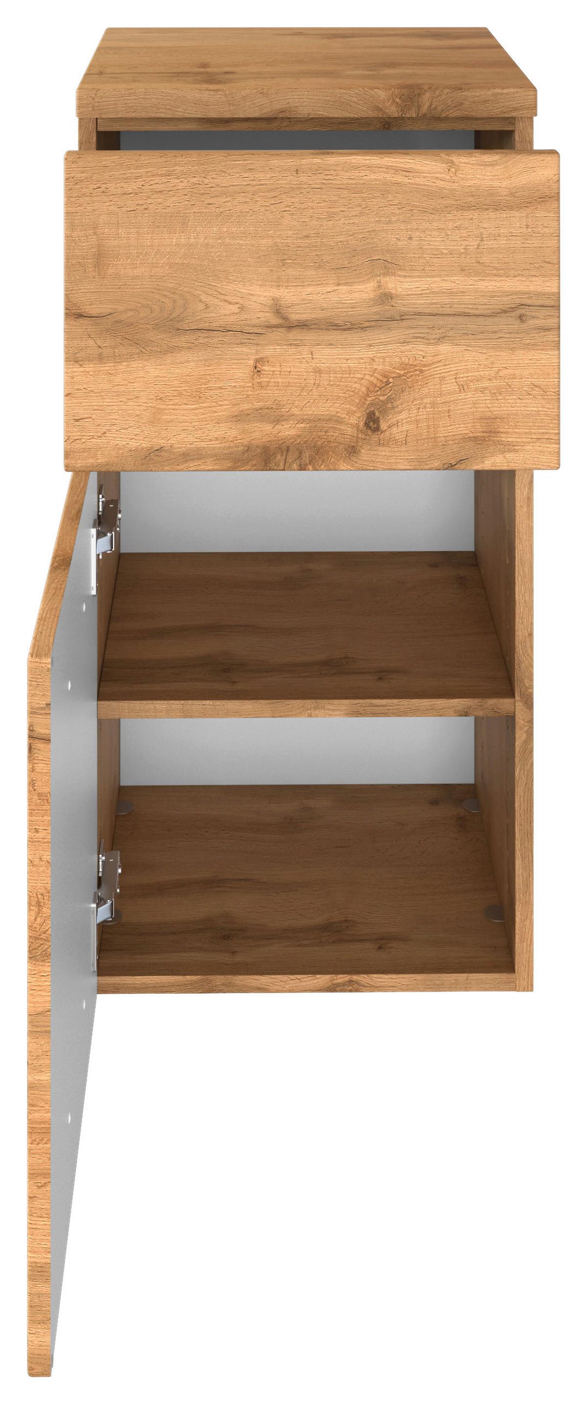 Unterschrank Pienza B: 40 cm Eiche Wotan Dekor - Eiche Wotan/Silberfarben, MODERN, Holzwerkstoff/Kunststoff (40/81,5/35cm) - Held