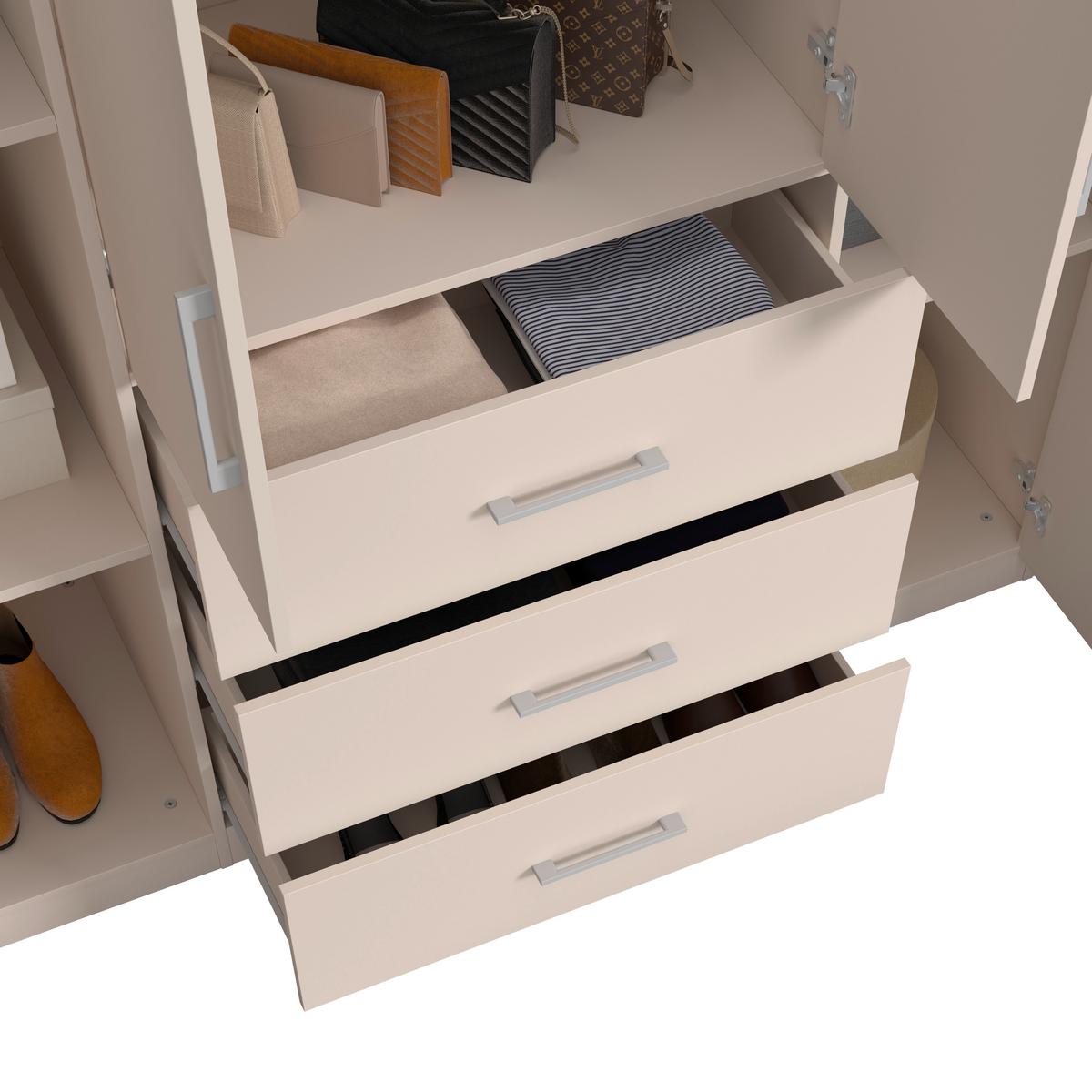 Drehtürenschrank Vivaldi -Exklusiv- - Kaschmir/Chromfarben, Konventionell, Holzwerkstoff/Metall (245/210/55cm) - Mömax
