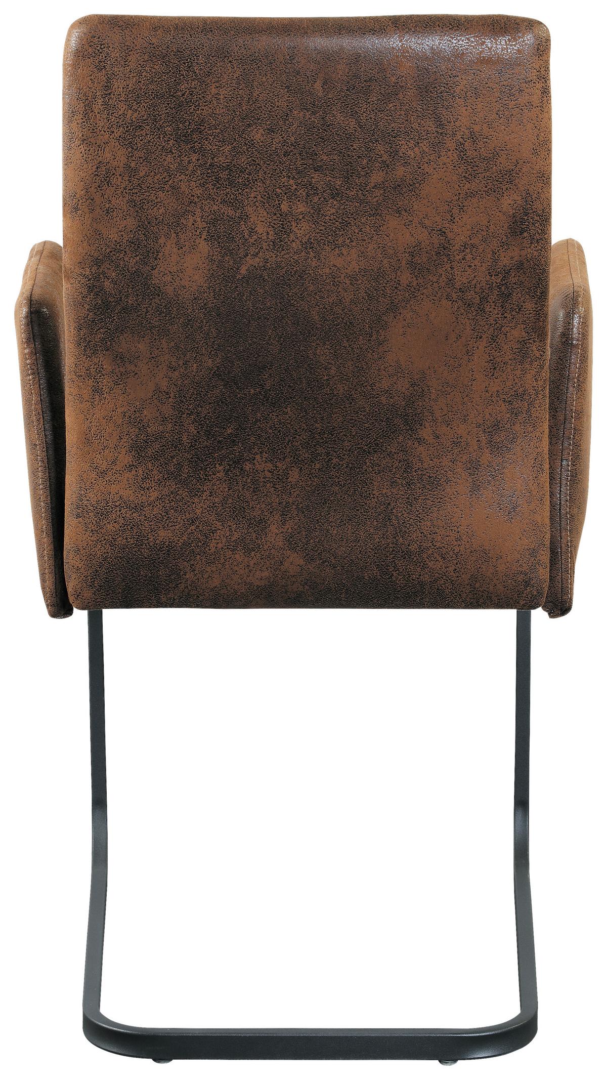 KRZESŁO Z PODŁOKIETNIKAMI BORDAL - czarny/brązowy, Modern, metal/tkanina (52/91/59,5cm) - MID.YOU