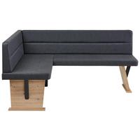 Eckbank Solar in Schwarz Lederlook - Schwarz/Eiche Artisan, Basics, Holz/Textil (141/85/181cm) - Mömax