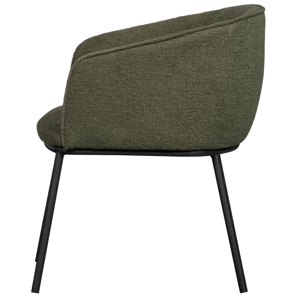 Armlehnstuhl Leon Waldgrün B: 61 cm - Waldgrün/Schwarz, Design, Textil/Metall (61/77/63cm) - Livetastic