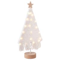 Led-díszlámpa Carol - fehér, Konventionell, textil/fa (20/40cm) - Premium Living