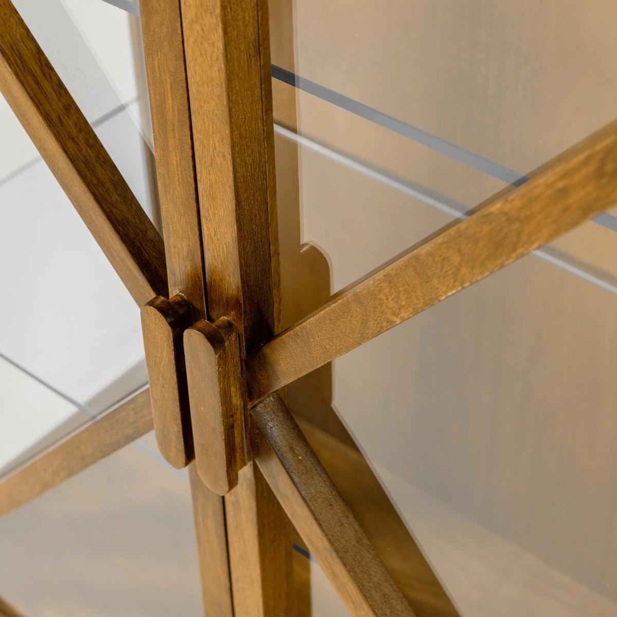 Vitrine Kella Naturfarben B: 100 cm - Naturfarben, Design, Glas/Holz (100/132/44cm) - Livetastic