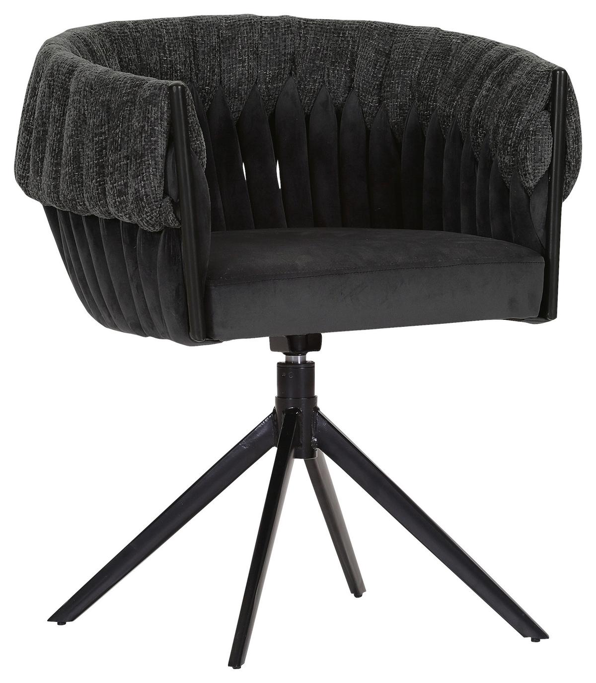 KRZESŁO Z PODŁOKIETNIKAMI TWISTY - czarny, Lifestyle, metal/tkanina (65/76/60cm) - Landscape