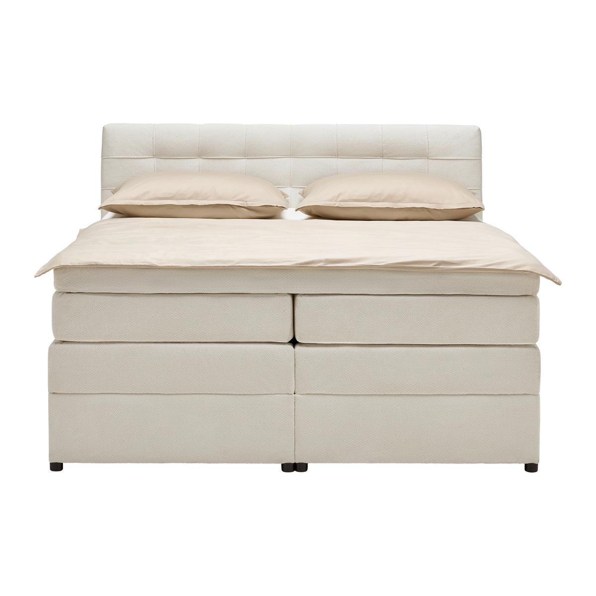 Boxspringbett Fano Beige ca. 180x200cm - Beige/Schwarz, KONVENTIONELL, Kunststoff/Textil (180/200cm) - Mömax