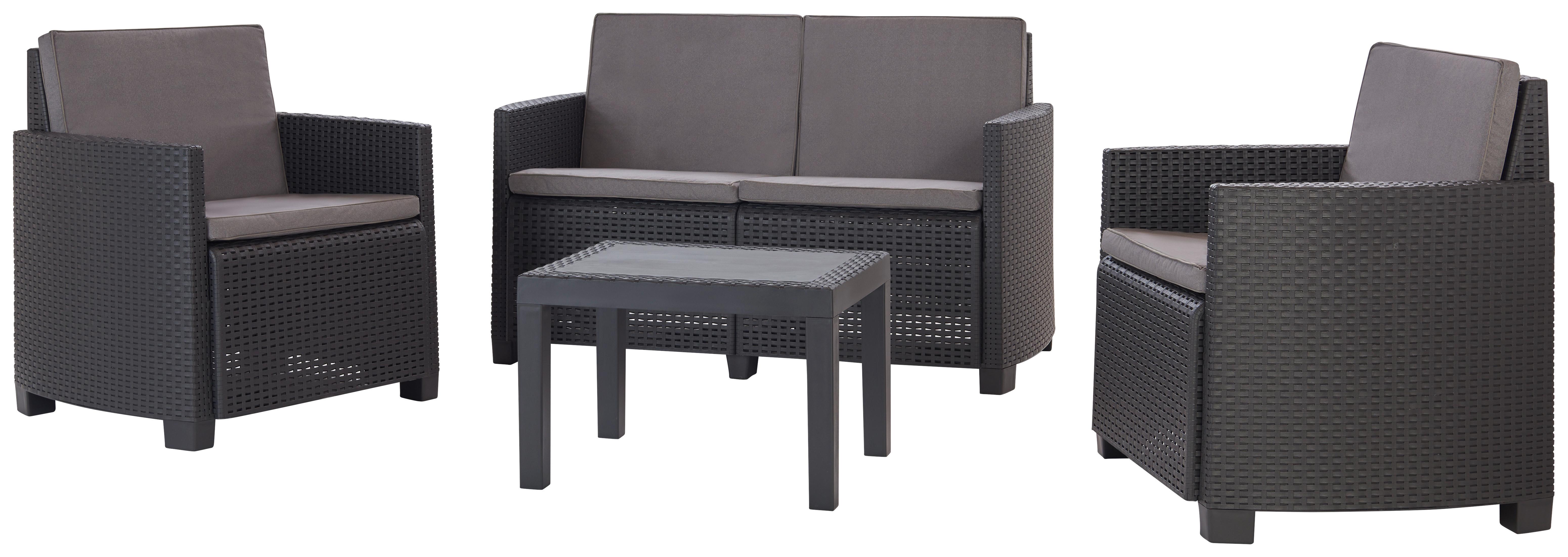 Loungegarnitur Arena in Anthrazit - Anthrazit/Grau, Modern, Kunststoff (53/53/40cm) - Modern Living