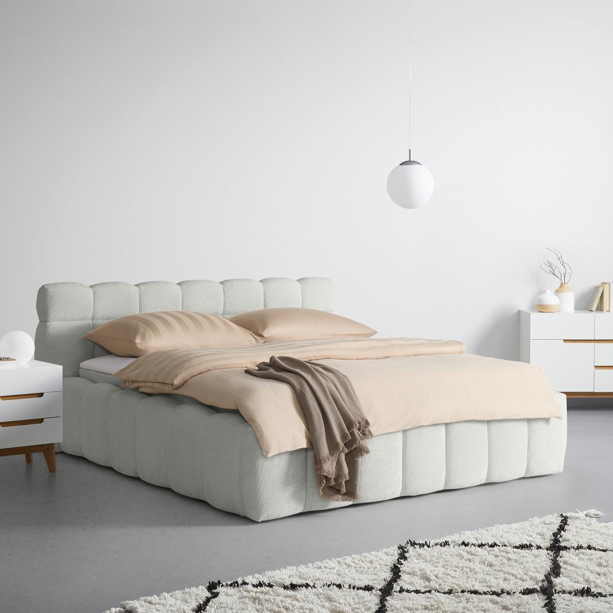 Polsterbett Monte Taupe Ca. 200x200cm - Taupe/Schwarz, Konventionell, Kunststoff/Textil (200/200cm) - Based