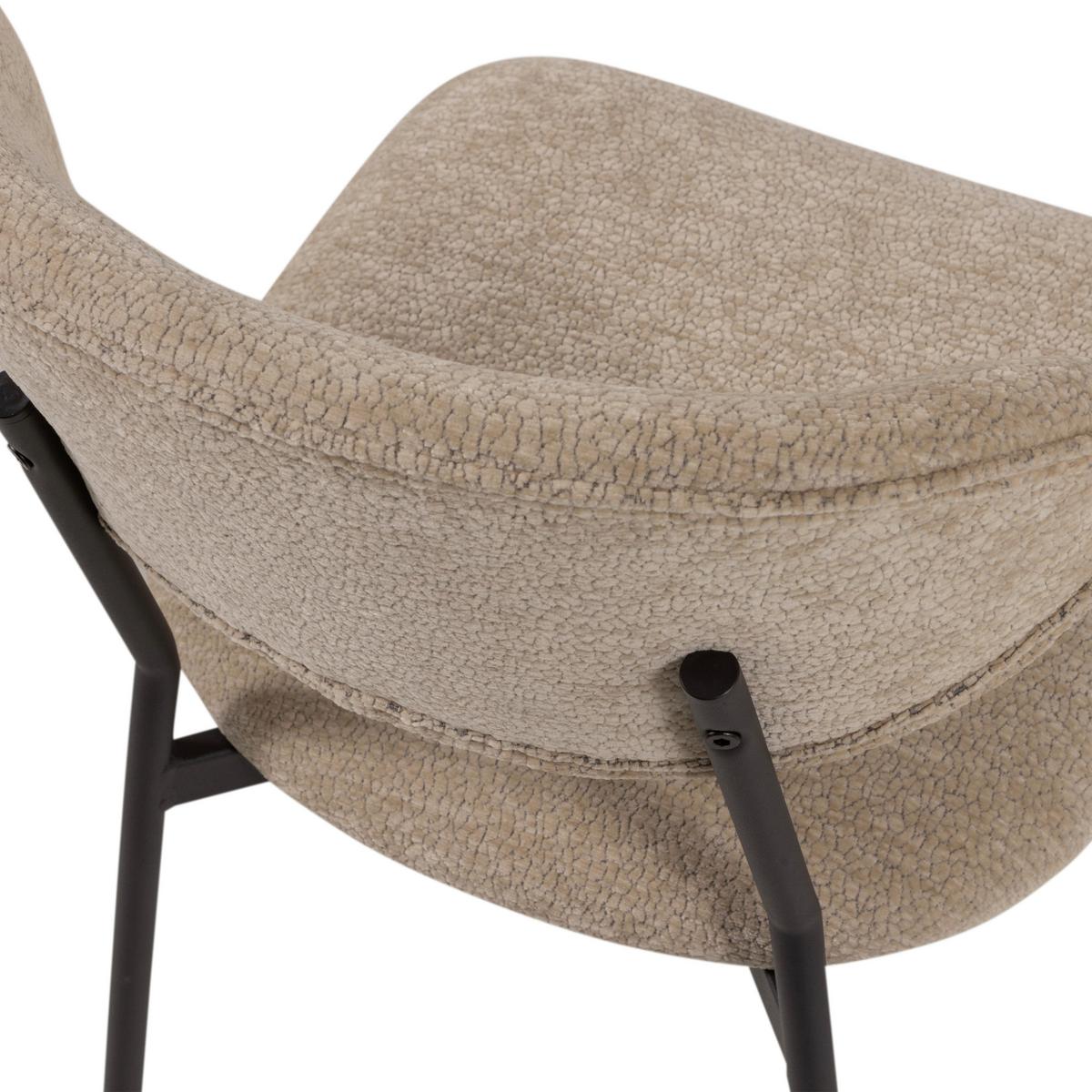 Stuhl-Set Kjeld 2er-Set Naturfarben - Schwarz/Naturfarben, MODERN, Textil/Metall (47/79/53cm) - Livetastic