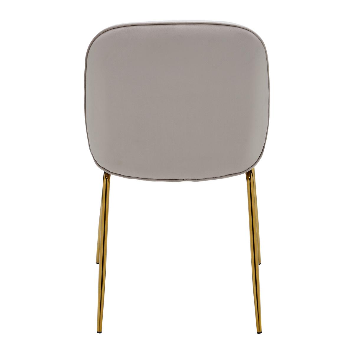 Stol Azra, Bež, Žamet - zlate barve/bež, Trend, kovina/tekstil (48/85/61cm) - Mömax