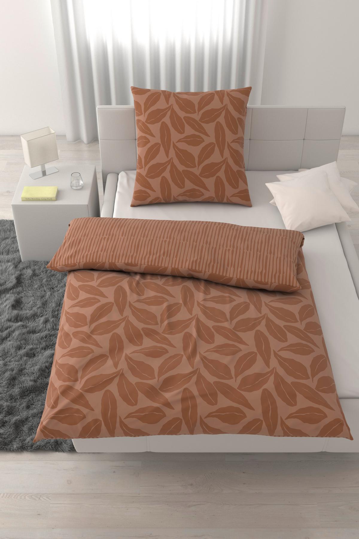 Bettwäsche Nature Home Wende Braun ca. 135x200cm - Braun, Textil (135/200cm) - Mömax