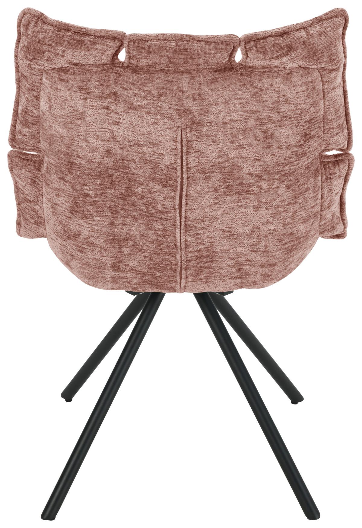 Stuhl Carla Rosa - Schwarz/Rosa, Trend, Holz/Textil (57/86/66cm) - Mömax