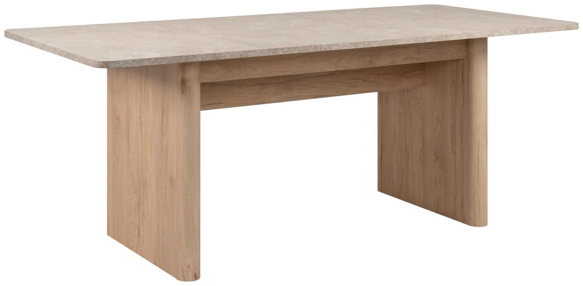 STÓŁ DO JADALNI SAI 80A AUSZUGSTISCH - kolor piaskowy/brązowy, Modern, materiał drewnopochodny (160-200/90/75cm) - Livetastic