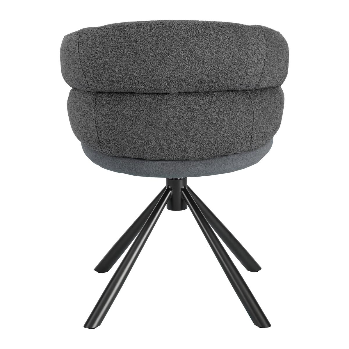 Armlehnstuhl Malia Grau - Schwarz/Grau, MODERN, Textil/Metall (58/83/62cm) - Premium Living