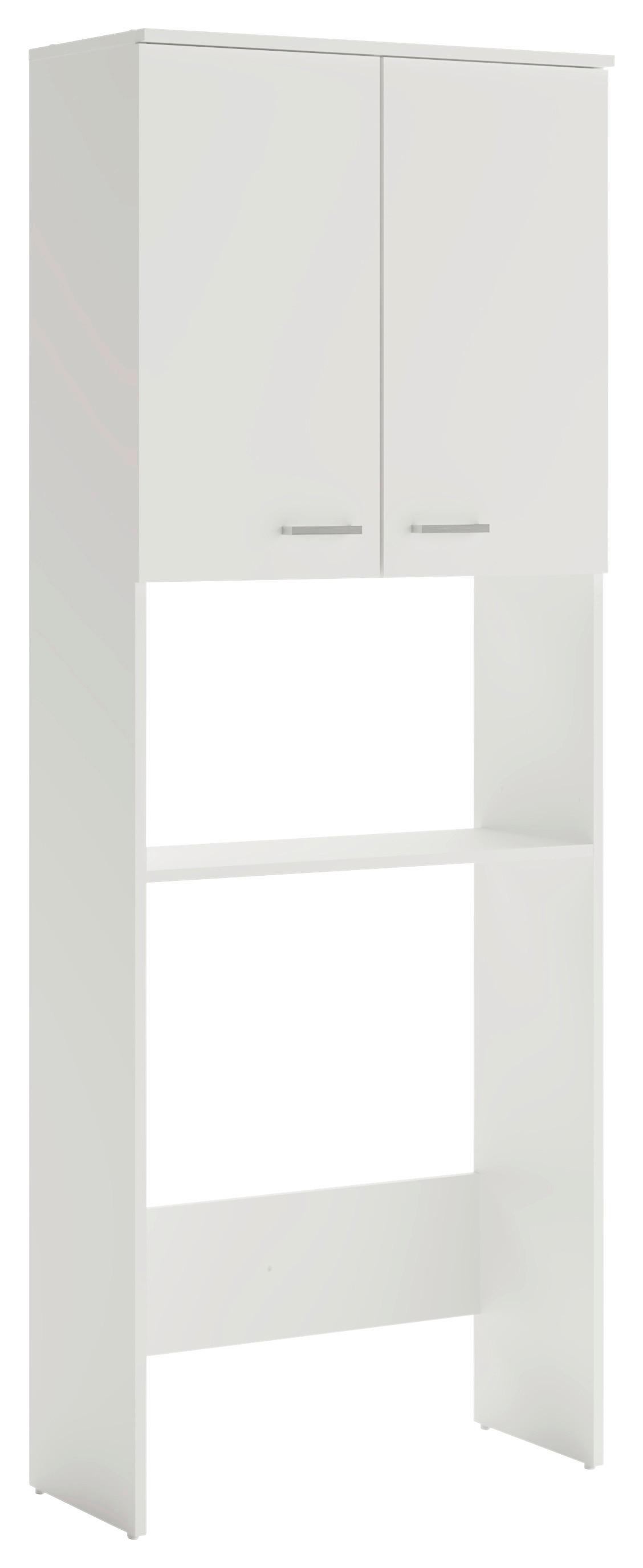 Waschmaschinenschrank MOBES Weiß ca.70x188x32cm - Silberfarben/Weiß, Design, Holzwerkstoff/Kunststoff (70,3/188,6/32,6cm) - MID.YOU