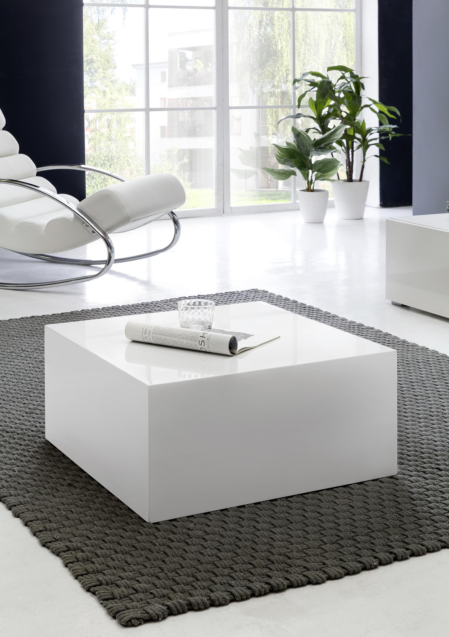 Couchtisch "WL1.856" , ca 60x60x30 cm , weiss - Weiß, MODERN, Holzwerkstoff (60/30/60cm) - MID.YOU