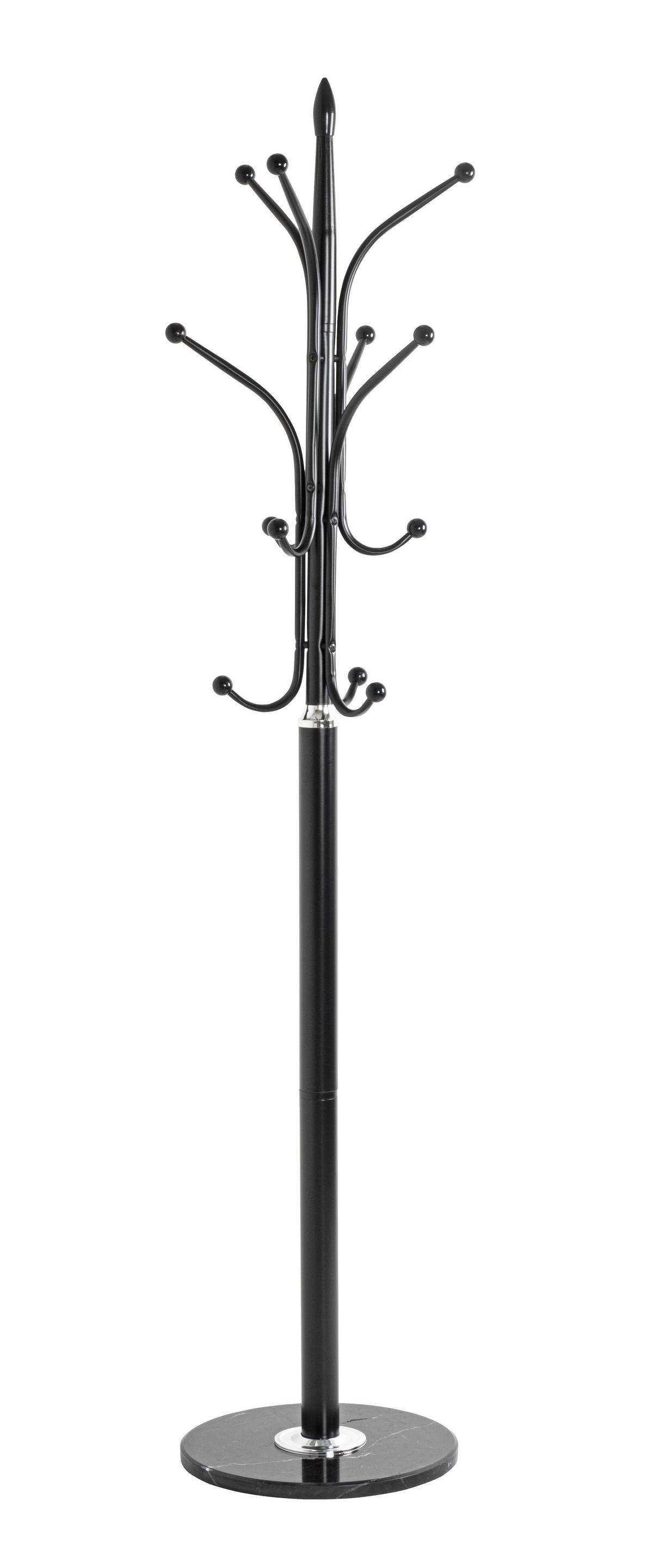 STOJAK NA UBRANIA MOBI - czarny/kolor chromowy, Design, kamień/metal (40/177/40cm) - Carryhome