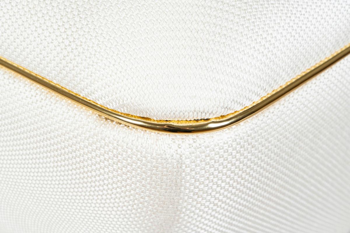 HOCKER CONTESSA 145 - Beige/Goldfarben, Design, Textil/Metall (60/42,5cm) - Kayoom