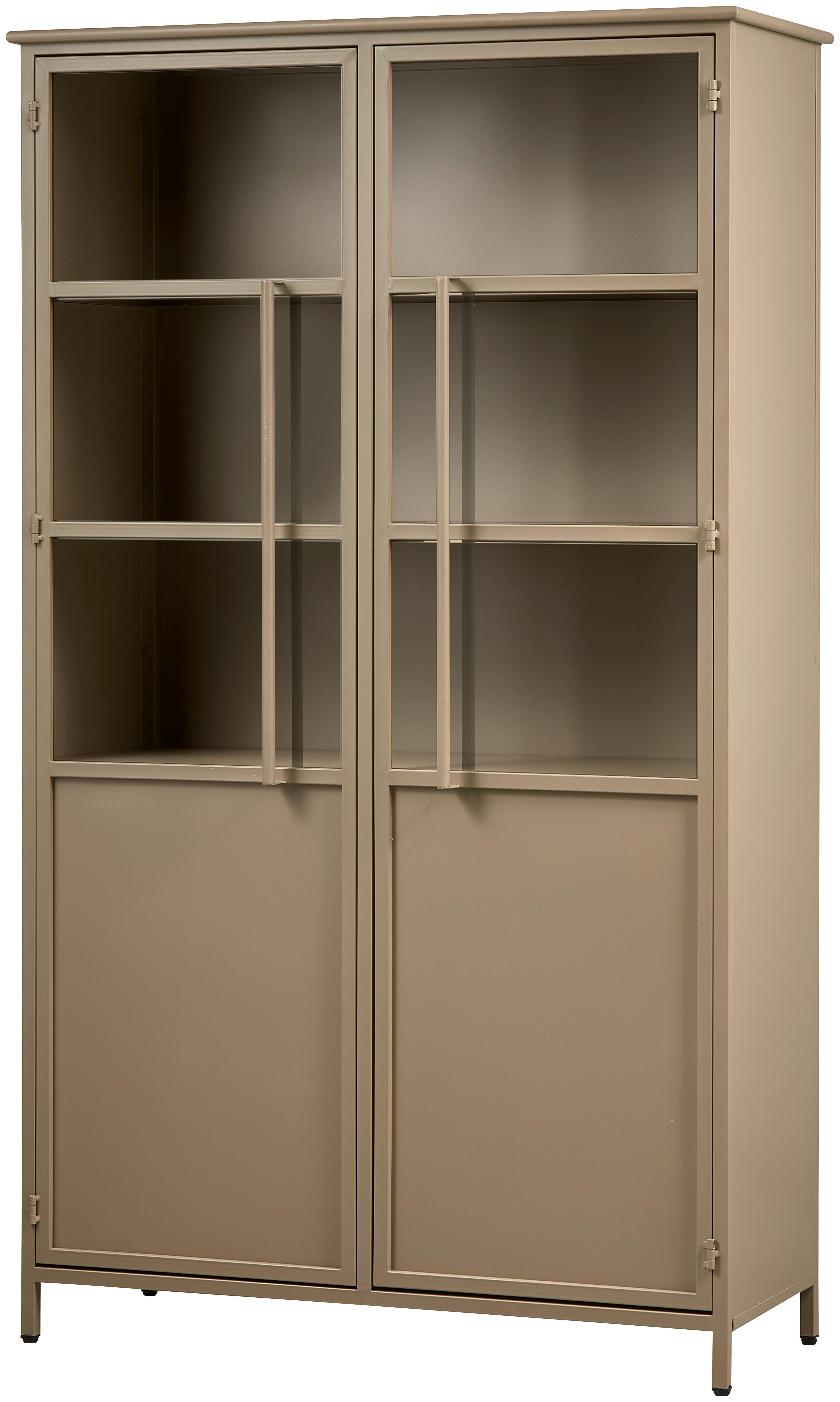 Vitrine Exhibit Khaki - Khaki, Design, Glas/Metall (99/170/44cm) - Livetastic