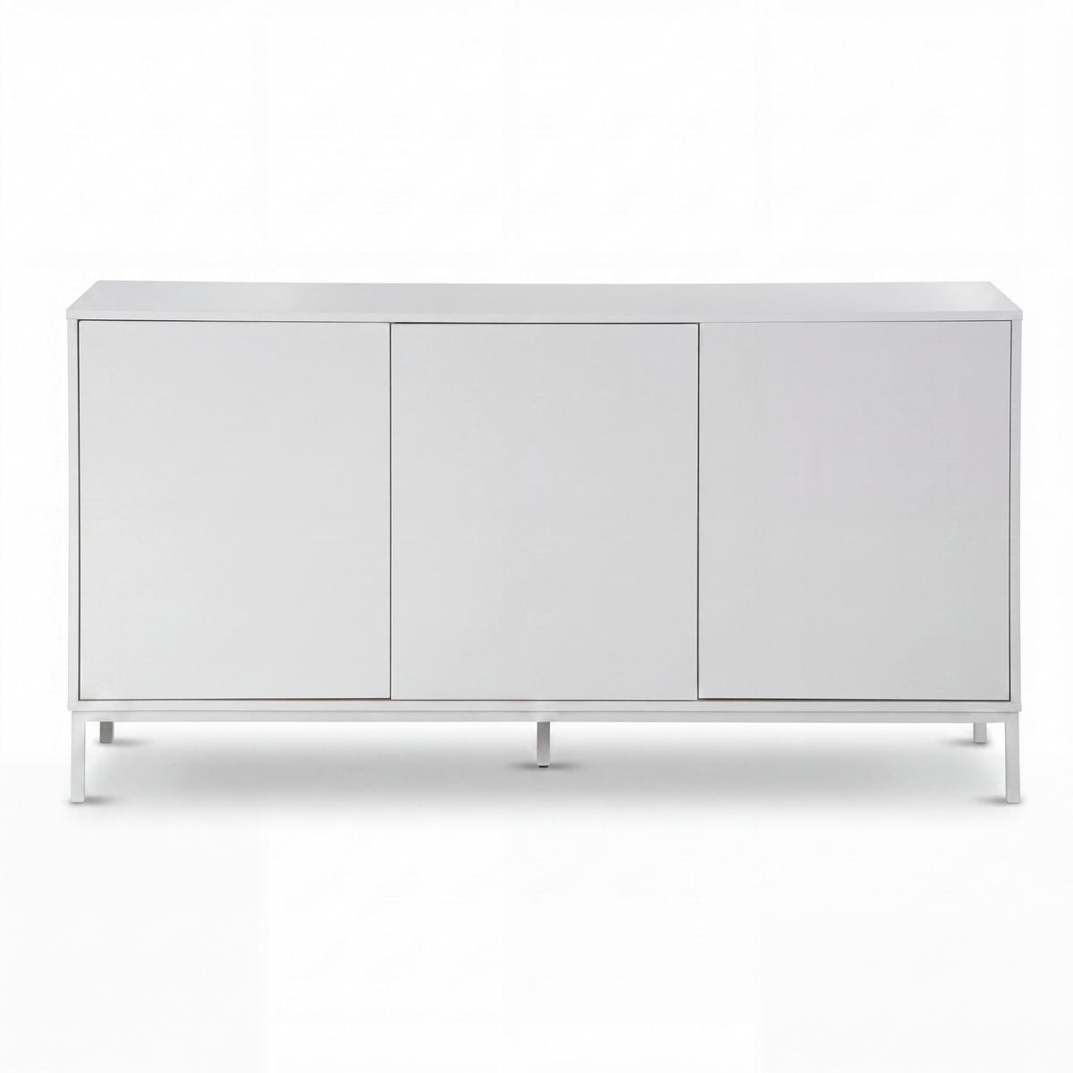 Sideboard Amber Weiß MDF/Eisen - Weiß, MODERN, Holzwerkstoff/Metall (150/80/40cm) - Bessagi Home