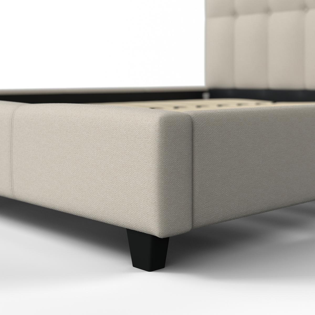 Polsterbett Frederico ca. 180x200 cm Beige - Beige/Schwarz, MODERN, Holz/Holzwerkstoff (180/200cm) - Bessagi Home