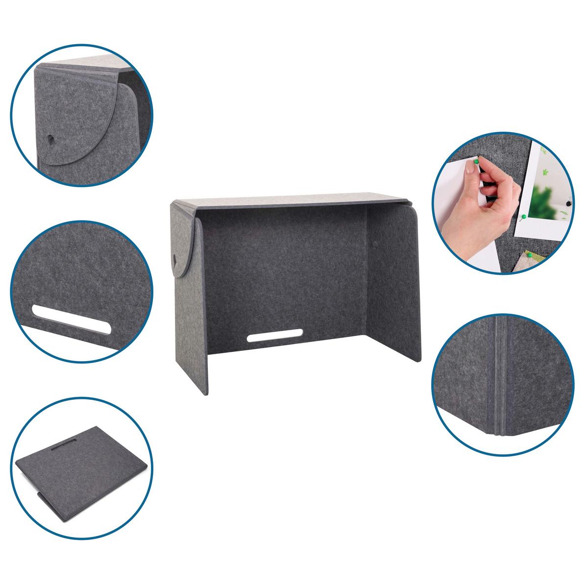 Pregradna Stena Flexmiut Fold, Siva - siva, Basics, umetna masa/tekstil (84/58/40cm) - MID.YOU