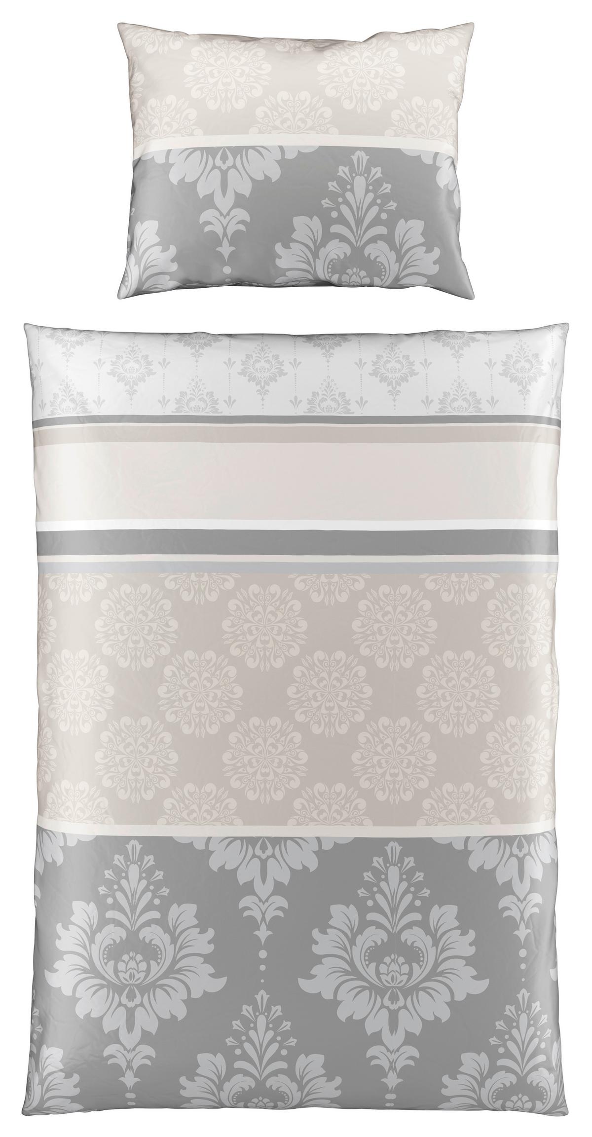 Bettwäsche Yvonne Grau ca. 140x200cm - Grau, KONVENTIONELL, Textil (140/200cm) - Modern Living