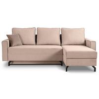 Ecksofa Marti Altrosa mit Schlaffunktion - Altrosa/Schwarz, Basics, Holz/Textil (230/148cm) - MID.YOU